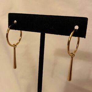Gold Hoop Earrings w/Dangle